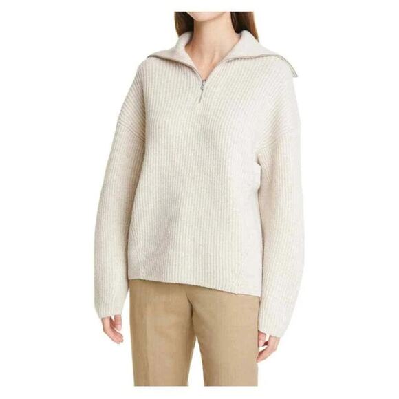 Vince Ribbed Half Zip Sweater Size Medium - Picture 1 of 12